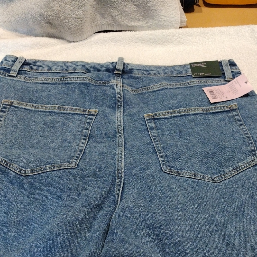 Wild Fable, Blue Denim Super High Waisted Tapered Legs. - Picture 4 of 6